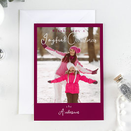 Moderne Trendy Kerstfoto Feestdagenkaart