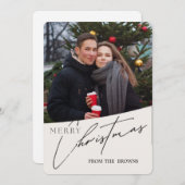 Moderne trendy kerstfoto van een stel feestdagenkaart (Voorkant / Achterkant)