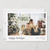 Moderne trendy kerstfotoscriptfamilie feestdagenkaart (Voorkant)