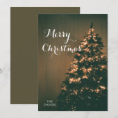 Moderne Trendy Kerstmis, Donkere Dusky Foto Feestdagenkaart (Voorkant / Achterkant)