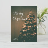 Moderne Trendy Kerstmis, Donkere Dusky Foto Feestdagenkaart (Staand voorkant)