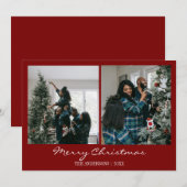 Moderne Trendy Kerstmis Familie Foto Chic Feestdagenkaart (Voorkant / Achterkant)