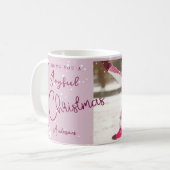 Moderne Trendy Kerstmis sneeuwvlokken Foto Koffiemok (Voorkant links)