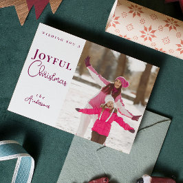 Moderne Trendy Kerstsneeuwvlokken Foto Vakantie Feestdagenkaart