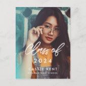 Moderne trendy Klasse van 2024 Foto afstuderen Briefkaart (Voorkant)