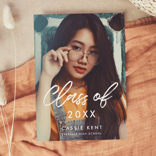 Moderne trendy klasse van 2025 Foto afstuderen Aankondiging
