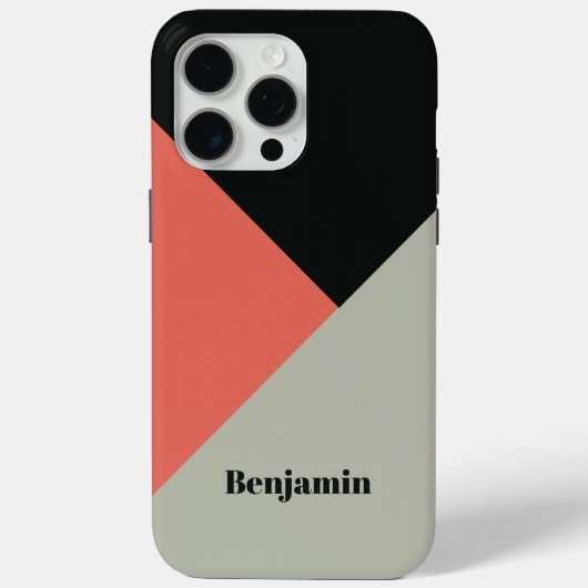 Moderne Trendy Kleurblokken Gepersonaliseerde Naam Case-Mate iPhone Case (Achterkant)