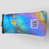 Moderne trendy kleurrijke marmeren Initiaal monogr Golfheadcover (Voorkant)