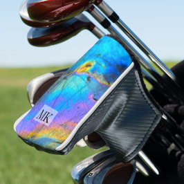 Moderne trendy kleurrijke marmeren Initiaal monogr Golfheadcover