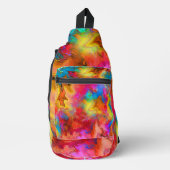 Moderne trendy kleurrijke regenboogkunst sling bag (Voorkant)