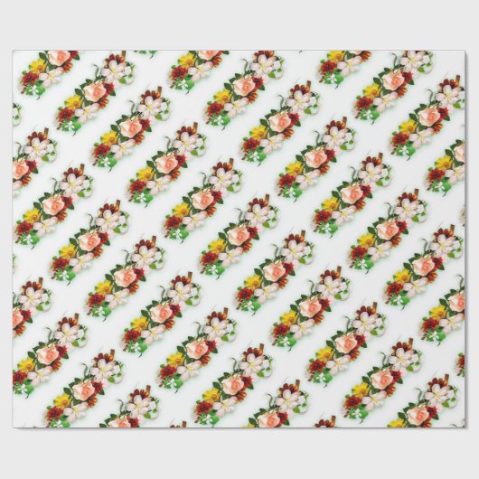 Moderne Trendy Kleurrijke Rozen Bloemen Cadeau Cadeaupapier (Vlak)