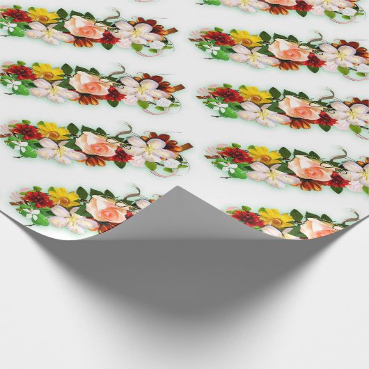 Moderne Trendy Kleurrijke Rozen Bloemen Cadeau Cadeaupapier (Hoek)