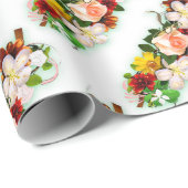 Moderne Trendy Kleurrijke Rozen Bloemen Cadeau Cadeaupapier (Rol Hoek)