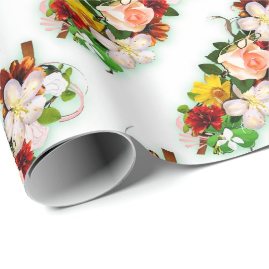 Moderne Trendy Kleurrijke Rozen Bloemen Cadeau Cadeaupapier (Rol Hoek)