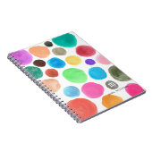 Moderne trendy kleurrijke Waterverf cirkels Monogr Notitieboek (Rechterzijde)