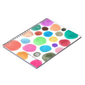 Moderne trendy kleurrijke Waterverf cirkels Monogr Notitieboek (Linkerzijde)