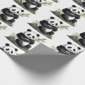 Moderne trendy knuffelbare pandabeer met groene ba cadeaupapier (Hoek)