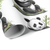 Moderne trendy knuffelbare pandabeer met groene ba cadeaupapier (Rol Hoek)