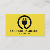 Moderne trendy koele gele kabel elektricien visitekaartje (Achterkant)