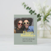 Moderne Trendy Krachtige Helder Gelukkige Script F Feestdagenkaart (Staand voorkant)