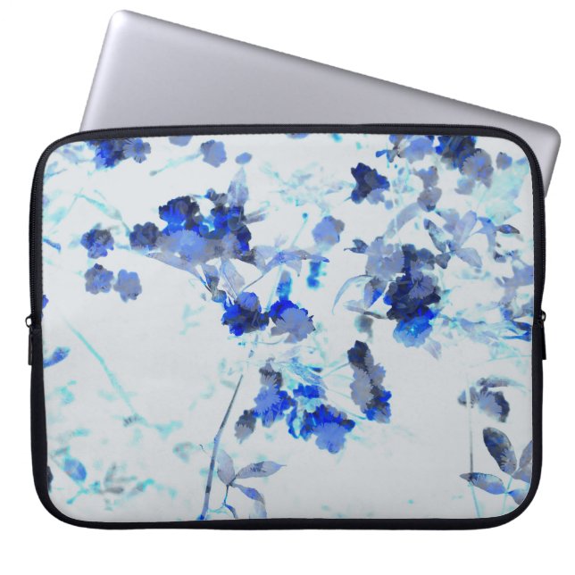 Moderne, trendy kunst van het bloempatroon laptop sleeve (Voorkant)