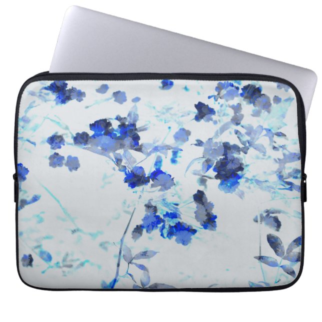 Moderne, trendy kunst van het bloempatroon laptop sleeve (Voorkant)
