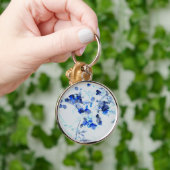 Moderne, trendy kunst van het bloempatroon sleutelhanger (Hand)