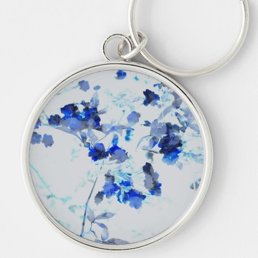 Moderne, trendy kunst van het bloempatroon sleutelhanger (Voorkant)