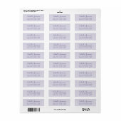 Moderne Trendy Lavendel Paarse Retouradres Etiket (Full Sheet)