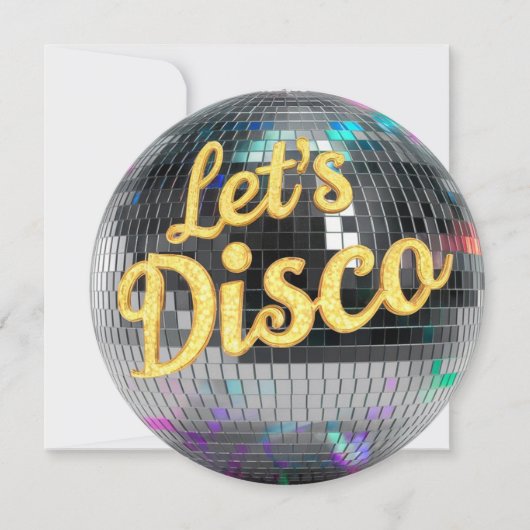 Moderne Trendy Let's Disco Ball Verjaardagsfeestje Kaart (Voorkant)
