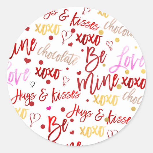 Moderne Trendy Leuke Valentijn Party Favor Treat Ronde Sticker (Voorkant)