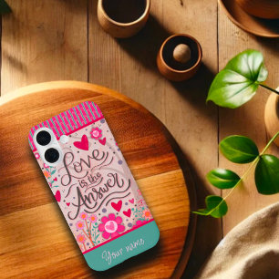 Moderne Trendy Liefdescitaat Harten Inspiratie Naa iPhone 16 Hoesje