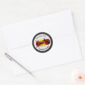 Moderne trendy lieveheersbeestje dank je wel klass ronde sticker (Envelop)