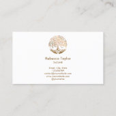 moderne trendy life coach tree of life gold yoga visitekaartje (Achterkant)