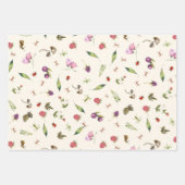 Moderne trendy Lila bosbloemen Insecten Inpakpapier Vel (Voorkant)