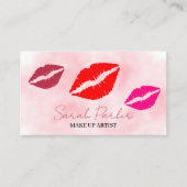 Moderne trendy lippen schoonheid make-up artist visitekaartje (Voorkant)