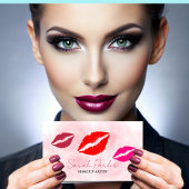 Moderne trendy lippen schoonheid make-up artist visitekaartje