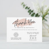 Moderne trendy logo branding small business bedankkaart (Staand voorkant)