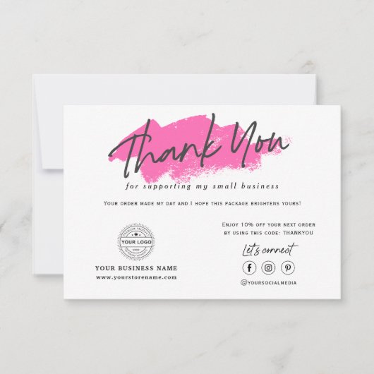 Moderne trendy logo branding small business danky bedankkaart (Voorkant)