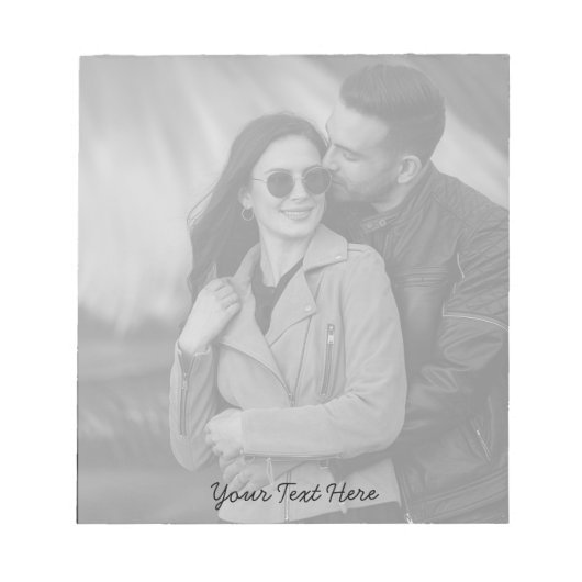 Moderne Trendy Maak je eigen foto en tekst Notitieblok (Voorkant)