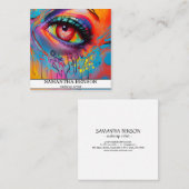 Moderne trendy make-up artiest vierkante visitekaartje (Voorkant / Achterkant)