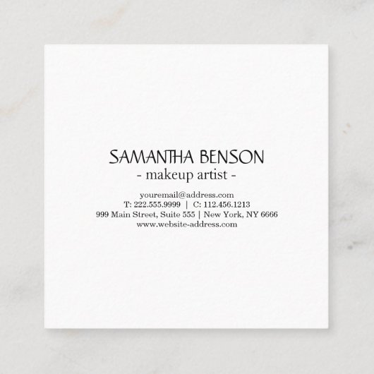 Moderne trendy make-up artiest vierkante visitekaartje (Achterkant)