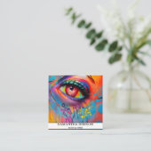 Moderne trendy make-up artiest vierkante visitekaartje (Staand voorkant)