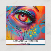 Moderne trendy make-up artiest vierkante visitekaartje (Voorkant)