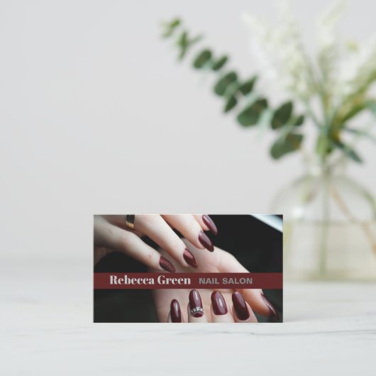 Moderne Trendy Manicurist Nail Artist Nail Salon Visitekaartje (Staand voorkant)