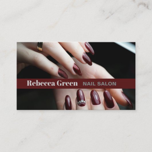 Moderne Trendy Manicurist Nail Artist Nail Salon Visitekaartje (Voorkant)