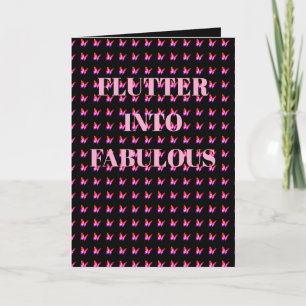 Moderne trendy meisjesachtige zwarte en roze verja kaart