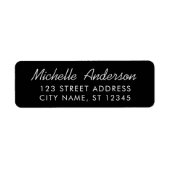 Moderne Trendy Minimal Script Zwarte Retouradres Etiket (Voorkant)