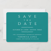Moderne trendy minimale Blauwgroen mis Quince Años Save The Date (Voorkant)