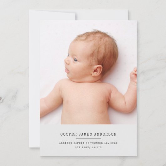 Moderne trendy minimale foto-aankondiging aankondiging (Achterkant)